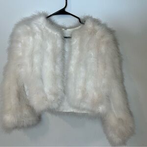 Chic White Faux Fur Jacket